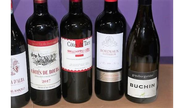 8 flessen diverse rode wijnen